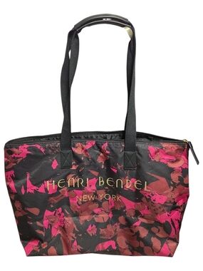 henri bendel Black, Pink & Brown Floral Print Tote
